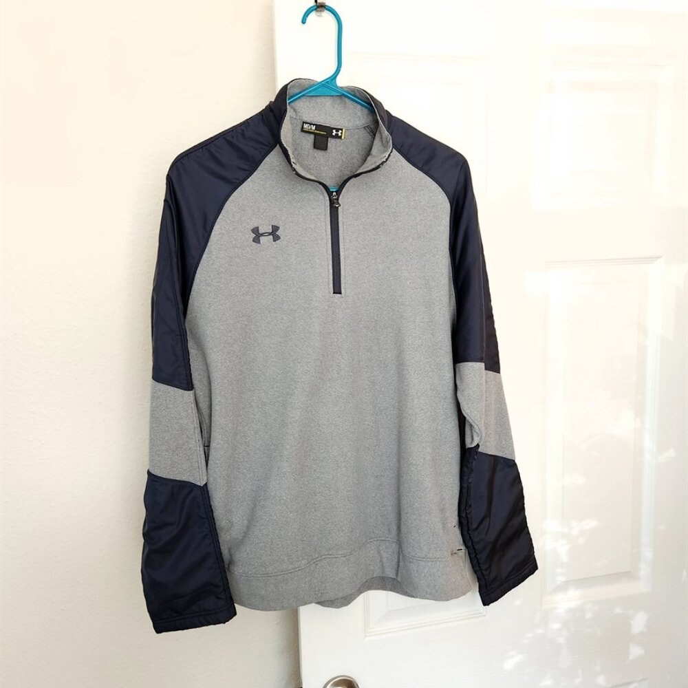 Under Armour ColdGear Fleece / Nylon Quarter Zip Pullover, Medium